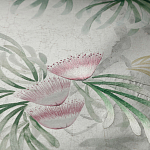 Обои ручная роспись Silk Tree Colourway SC-92 on Crackled Silver on Shell Pink metallic silk варинант исполнения - 2 | Loft Concept в Орле