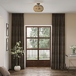 Потолочный светильник с плафоном из плетеного джута и черным каркасом Quoizel варинант исполнения - 7 | Loft Concept в Орле