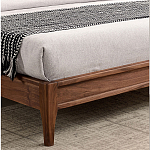 Кровать двуспальная с каркасом из дерева и мягким изголовьем Moon Walnut Bed варинант исполнения - 7 | Loft Concept в Орле