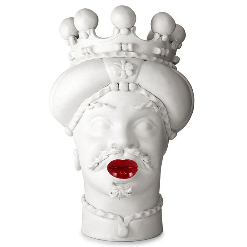 Ваза Vase Moro Man Medium Lipstick Белый Красный Ваза Vase Moro Man Medium Lipstick Белый Красный в Орле | Loft Concept