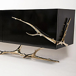 Дизайнерский комод чёрный глянцевый с основанием в виде золотых ветвей Meta Credenza  варинант исполнения - 1 | Loft Concept в Орле