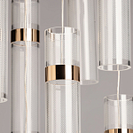 Люстра каскадная с прозрачными цилиндрическими плафонами Jenae Glass Tube Lighting варинант исполнения - 4 | Loft Concept в Орле