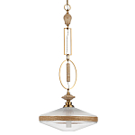 Подвесной светильник с плоским прозрачным плафоном и декоративной вставкой из текстурного камня Tectona  варинант исполнения - 1 | Loft Concept в Орле