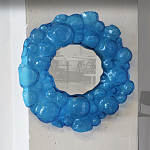 Дизайнерское Зеркало из синего стекла Blue Bubbles Mirror  варинант исполнения - 2 | Loft Concept в Орле