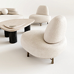 Кресло Vinsen обивка букле молочного цвета варинант исполнения - 1 | Loft Concept в Орле