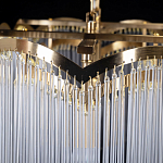 Люстра прямоугольная на цепях с прозрачными трубками и волнистым краем Nembus варинант исполнения - 11 | Loft Concept в Орле