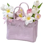 Декоративная ваза в виде сумки Birkin Bag Vase Pink варинант исполнения - 1 | Loft Concept в Орле