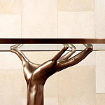 Обеденный стол с фигурным декором бронзового цвета Dichotomy racetrack варинант исполнения - 3 | Loft Concept в Орле