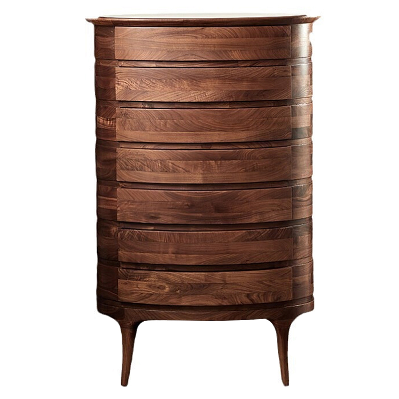 Комод деревянный с 7-ю ящиками Moon Walnut Furniture Орех Комод деревянный с 7-ю ящиками Moon Walnut Furniture Орех в Орле | Loft Concept