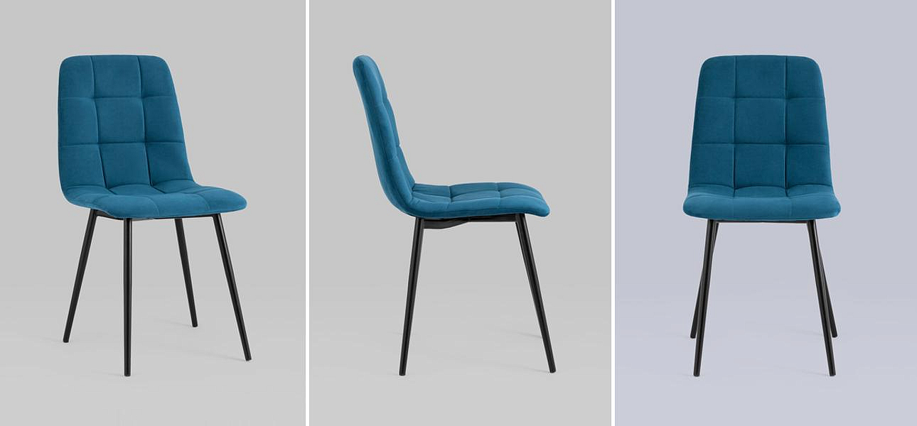 Стул NANCY S-2 Chair Пыльно-Синий Велюр Стул NANCY S-2 Chair Пыльно-Синий Велюр - Loft-Concept в Орле