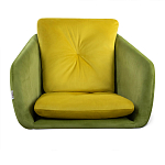 Стул с мягкой обивкой из велюра и подъемно-поворотным механизмом на колесиках Mason Green and Yellow варинант исполнения - 3 | Loft Concept в Орле