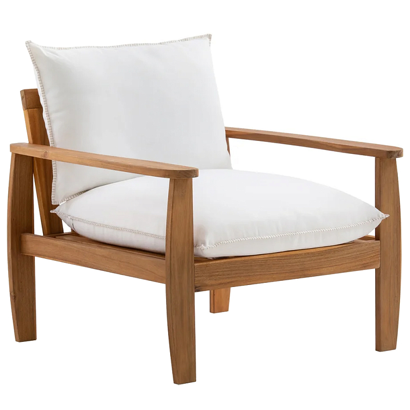 Кресло с каркасом из массива акации Melody Wooden Chair Коричневый Белый Кресло с каркасом из массива акации Melody Wooden Chair Коричневый Белый в Орле | Loft Concept