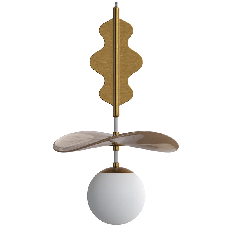 Подвес Bloomy 3 Бежевый Белый Латунь в Орле | Loft Concept 