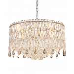 Люстра круглая с хрустальными подвесками на серебряном каркасе Roul Crystal Light варинант исполнения - 4 | Loft Concept в Орле