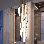 Люстра в современном стиле с 30-ю каскадными светодиодными лампами Golden LED Rain варинант исполнения - 3 | Loft Concept в Орле