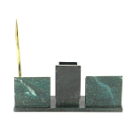 Настольный письменный набор из змеевика с визитницами и ручкой Successful Leader варинант исполнения - 3 | Loft Concept в Орле