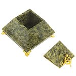 Шкатулка пирамида из натурального камня змеевик Stone Casket варинант исполнения - 2 | Loft Concept в Орле
