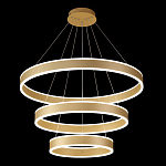 Люстра подвесная светодиодная с тремя золотистыми кольцами Ring Horizontal варинант исполнения - 2 | Loft Concept в Орле