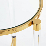 Золотой приставной столик с круглой стеклянной столешницей Weightless Table варинант исполнения - 4 | Loft Concept в Орле