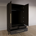 Шкаф платяной Primo с выдвижными ящиками шпон Темный орех варинант исполнения - 4 | Loft Concept в Орле