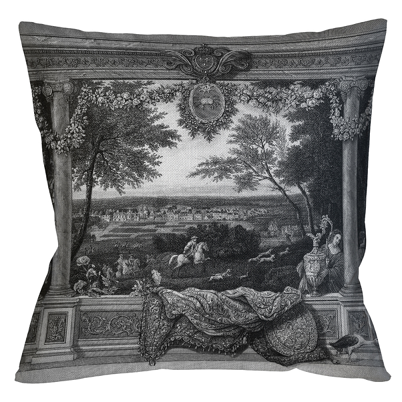 Декоративная подушка Fontainebleau Pillow Черно-белый Бежевый Декоративная подушка Fontainebleau Pillow Черно-белый Бежевый в Орле | Loft Concept