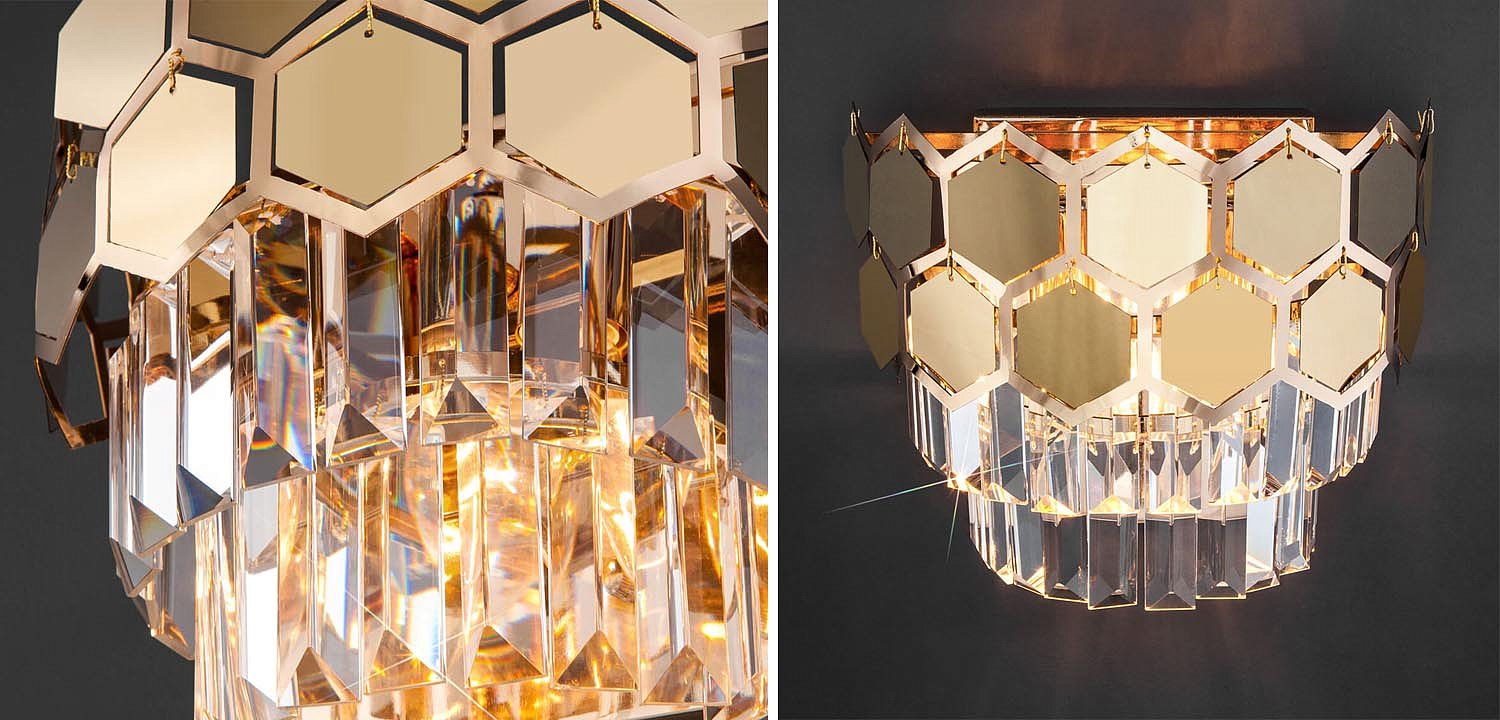 Бра Hanging Hexagon Moira Sconce gold Бра Hanging Hexagon Moira Sconce gold - Loft-Concept в Орле