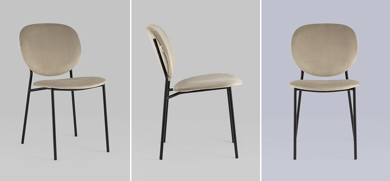 Стул Stanley Chair Бежевый Велюр Стул Stanley Chair Бежевый Велюр - Loft-Concept в Орле