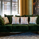 Декоративная подушка бежевая с растительным орнаментом Raffael Floral Beige Red Cushion варинант исполнения - 2 | Loft Concept в Орле