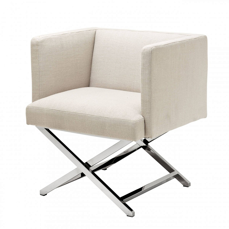 Кресло Eichholtz Chair Dawson Natural Молочный Нержавеющая сталь Кресло Eichholtz Chair Dawson Natural Молочный Нержавеющая сталь в Орле | Loft Concept