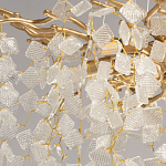 Люстра подвесная золотого цвета с декоративными ветвями и прозрачными рельефными подвесками FAIRYTREE Light варинант исполнения - 4 | Loft Concept в Орле