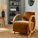 Кресло с круглыми деревянными подлокотниками Modesto Chair варинант исполнения - 6 | Loft Concept в Орле