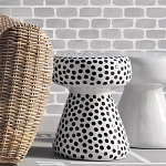 Дизайнерский журнальный стол белый в чёрный горох Gefan варинант исполнения - 1 | Loft Concept в Орле