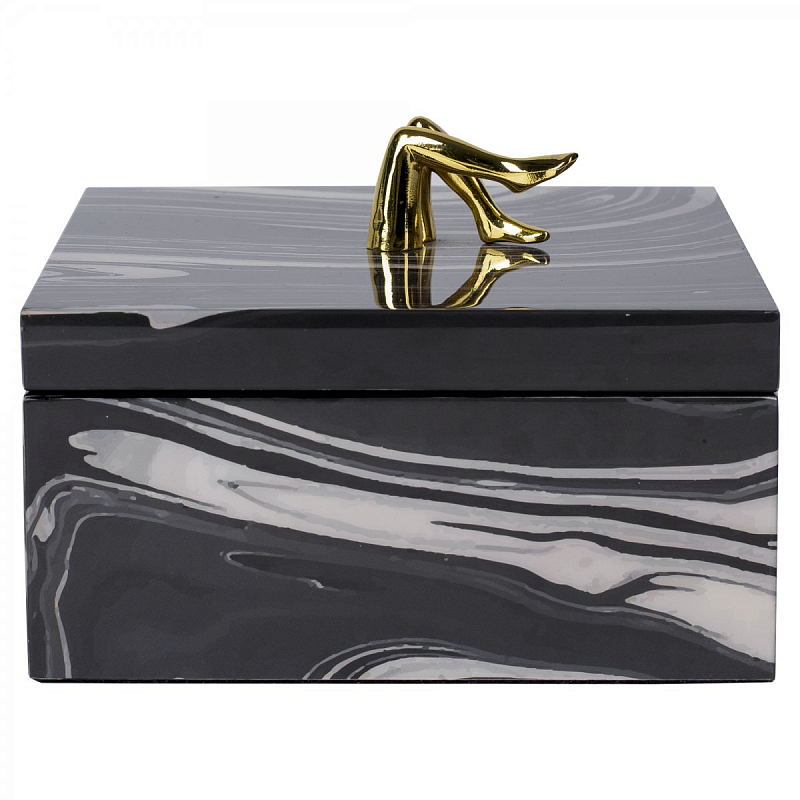 Шкатулка COQUETTE BOX Черный Белый Глянцевое золото Шкатулка COQUETTE BOX Черный Белый Глянцевое золото в Орле | Loft Concept