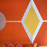 Обои ручная роспись Chez Nina by India Mahdavi Lantana colourway on Arancio dyed silk варинант исполнения - 3 | Loft Concept в Орле