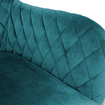 Барный стул со спинкой и подлокотниками на 4-х деревянных ножках Douglas Rhombus Бирюзовый Велюр варинант исполнения - 2 | Loft Concept в Орле