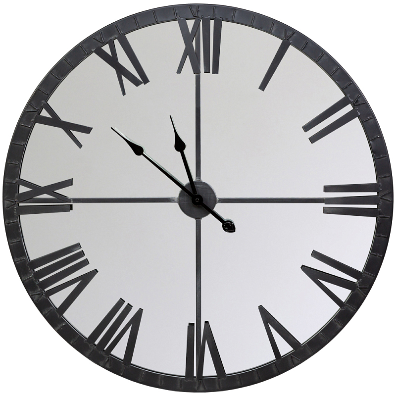 Часы настенные зеркальные с чёрным металлическим циферблатом Mirror Tower Clock Черный Зеркало Часы настенные зеркальные с чёрным металлическим циферблатом Mirror Tower Clock Черный Зеркало в Орле | Loft Concept