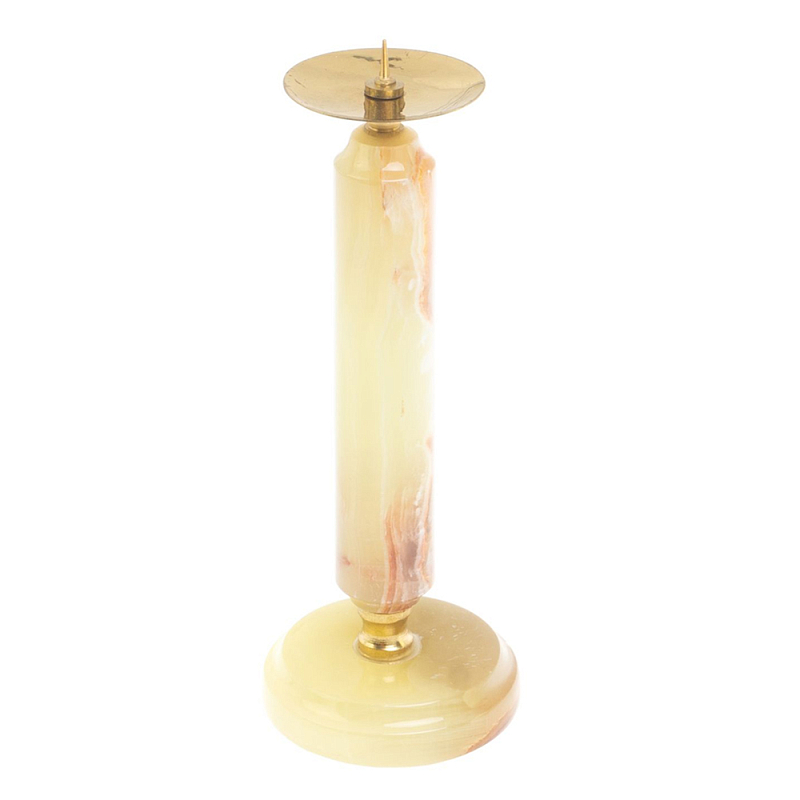 Подсвечник из натурального камня оникс Stone Candlestick Бежевый Золотой в Орле | Loft Concept 