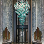 Люстра зеленая каскадная Green Light CascadeDroplet Chandelier варинант исполнения - 1 | Loft Concept в Орле