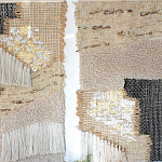 Триптих Геометрический гобелен бежевый Figurative Beige Wall Hangings варинант исполнения - 1 | Loft Concept в Орле