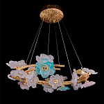 Люстра круглая на золотом каркасе с цветочным декором Miscellaneous herbs варинант исполнения - 1 | Loft Concept в Орле