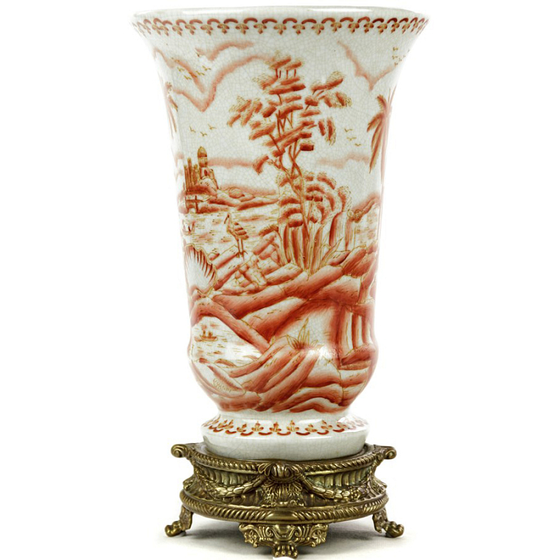 Фарфоровая ваза Seascape Chinoiserie Белый Бронза Коралловый Фарфоровая ваза Seascape Chinoiserie Белый Бронза Коралловый в Орле | Loft Concept