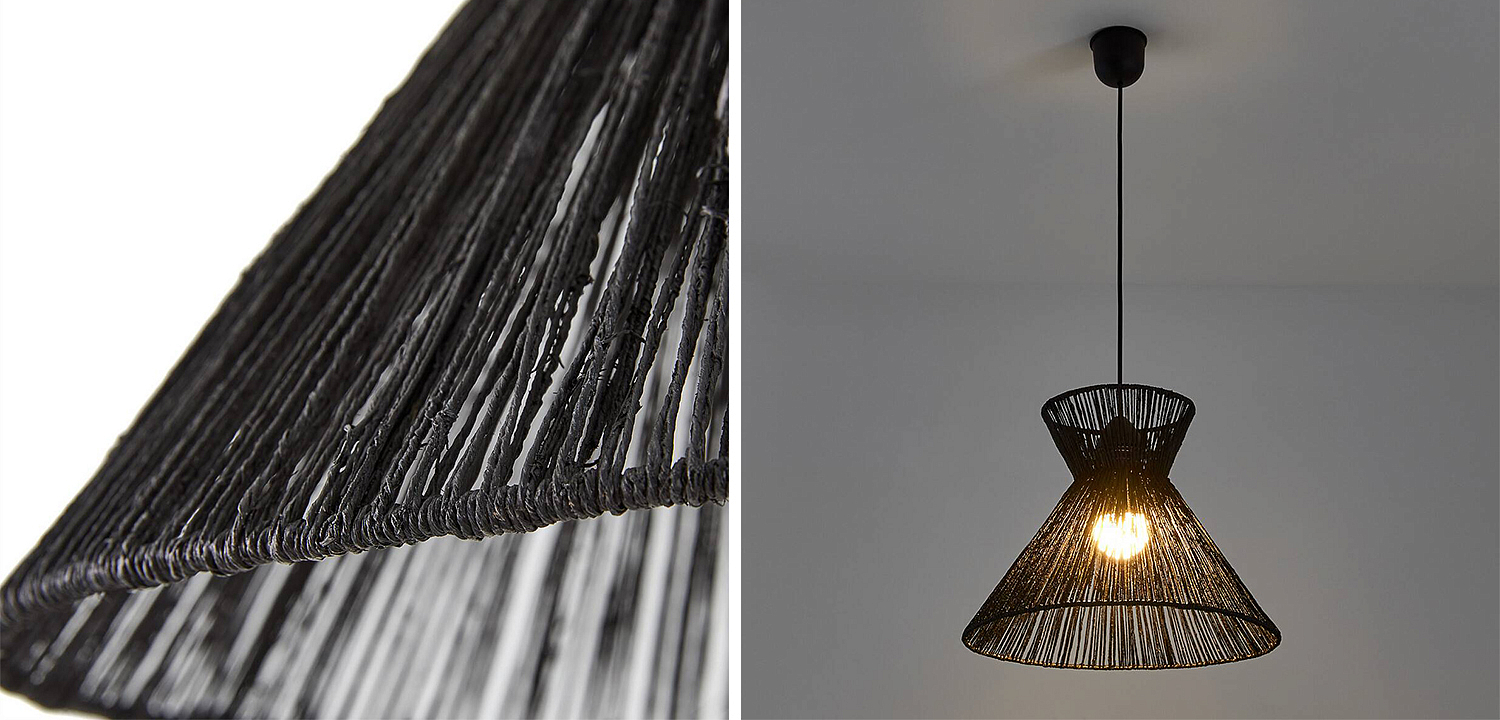 Подвесной светильник Signe Wicker Hemp Black Horn Подвесной светильник Signe Wicker Hemp Black Horn - Loft-Concept в Орле