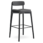 Барный стул из массива ясеня с обивкой из рогожки Elegant Ash Shape варинант исполнения - 2 | Loft Concept в Орле