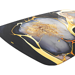 Обеденный стол с прямоугольной черно-золотой столешницей из стекла на 4-х металлических ножках Gold and Black Marble варинант исполнения - 4 | Loft Concept в Орле