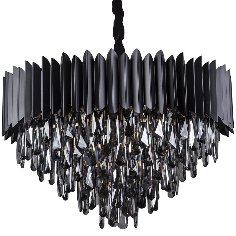 Люстра с хрустальными подвесками Blake Metal Crystal Chandelier Черный матовый Стекло Смок Бронза Люстра с хрустальными подвесками Blake Metal Crystal Chandelier Черный матовый Стекло Смок Бронза в Орле | Loft Concept
