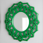 Зеркало круглое в ажурной зеленой раме Green Floral Pattern варинант исполнения - 2 | Loft Concept в Орле