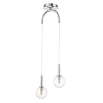 Подвесной светильник с 2-мя рельефными прозрачными плафонами из стекла и основанием цвета Хром Perforated Glass Bubbles варинант исполнения - 1 | Loft Concept в Орле