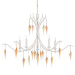 Люстра белая фактурная с подвесками из ракушек Study of Grace варинант исполнения - 3 | Loft Concept в Орле