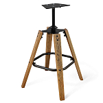 Барный стул со спинкой и подлокотниками на 4-х деревянных ножках Douglas Rhombus Коричневый Велюр варинант исполнения - 5 | Loft Concept в Орле