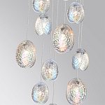 Люстра каскадная с 11-ю круглыми плафонами из рельефного стекла Disc Light варинант исполнения - 3 | Loft Concept в Орле